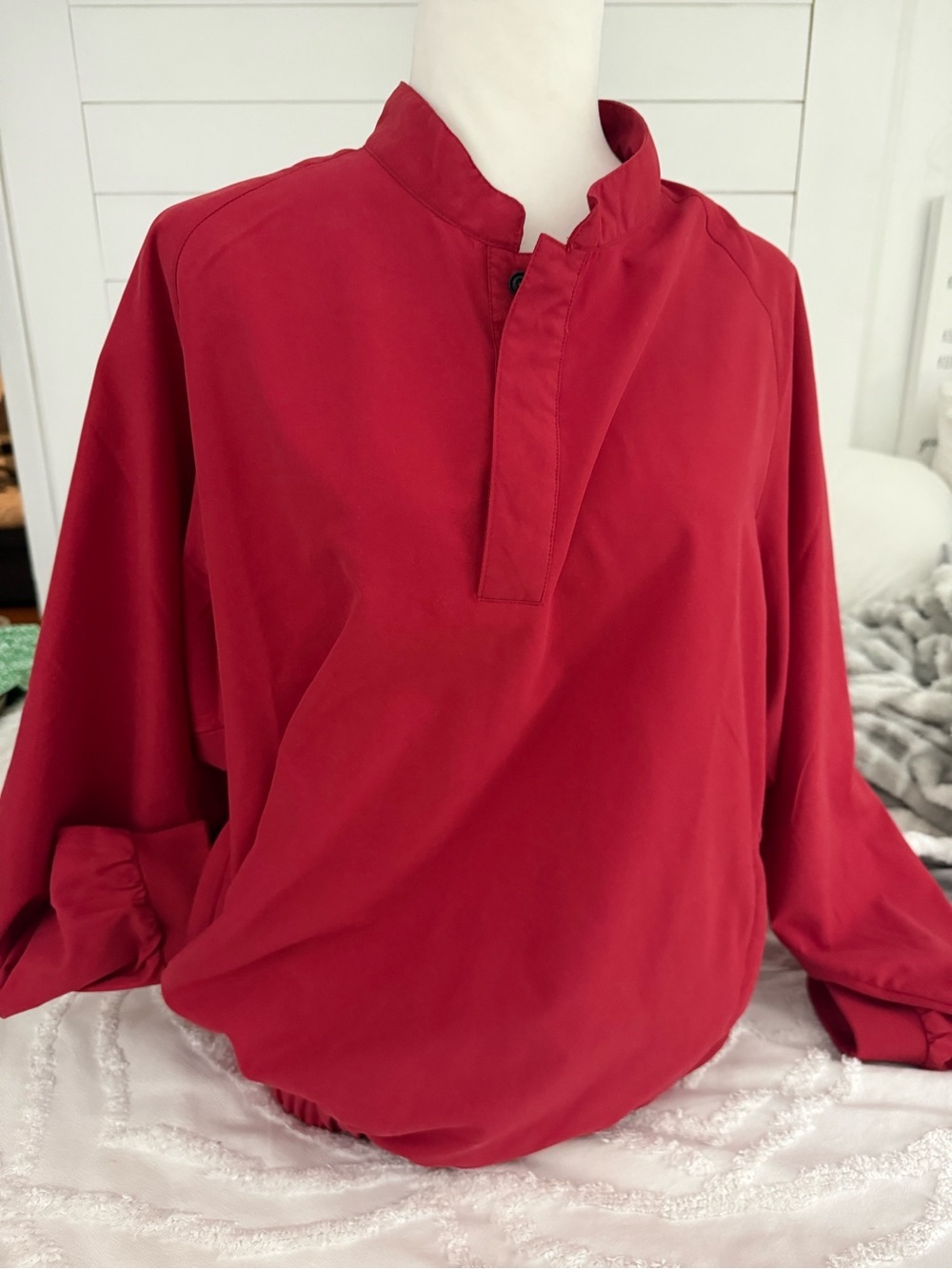 FootJoy Red Golf Jacket with Black Logo Trim